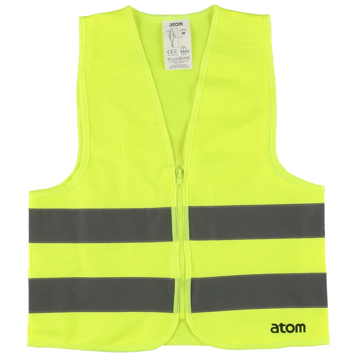 Atstarojošā veste Atom ar rāvējslēdz. dzeltena