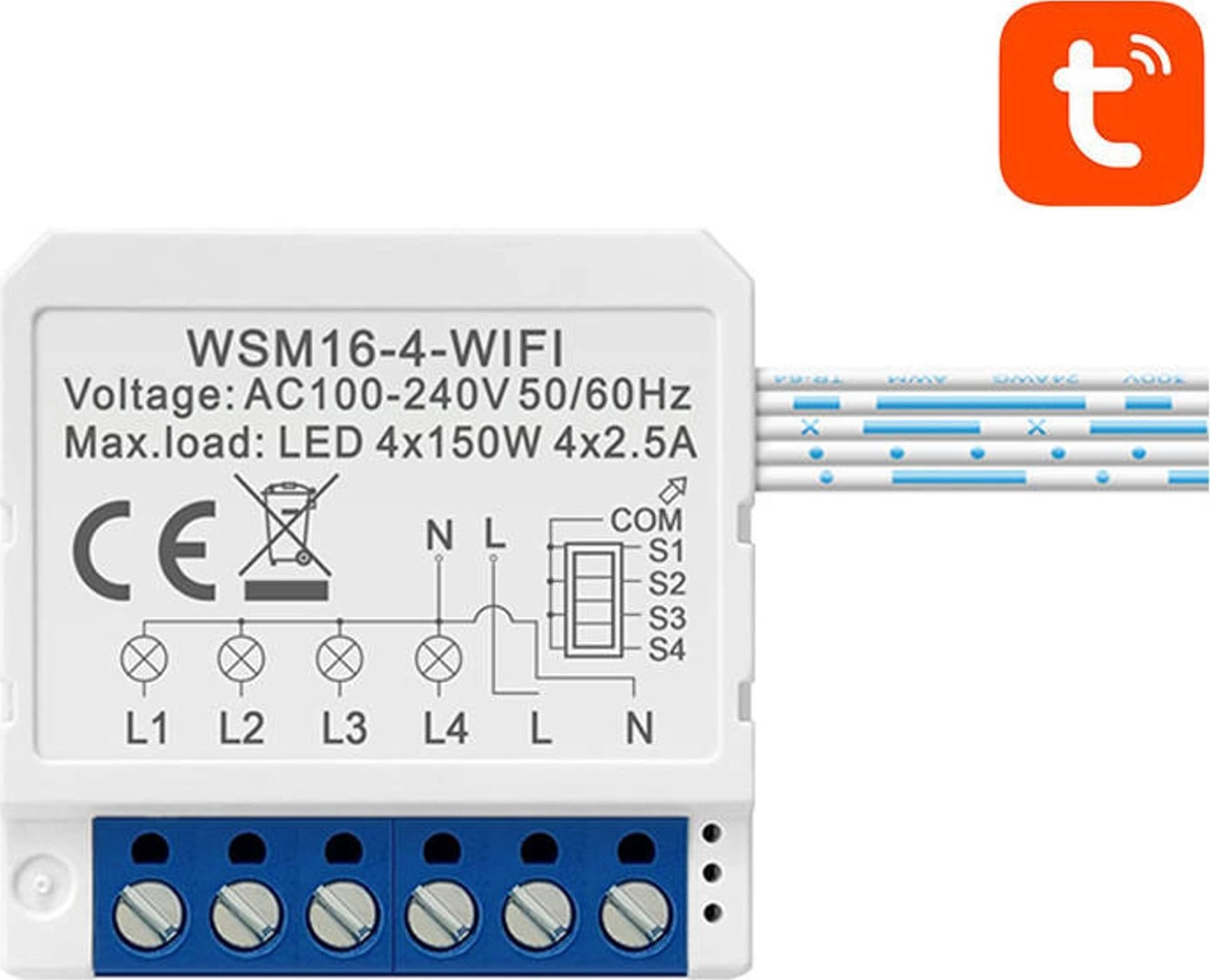 Smart Switch Module WiFi Avatto WSM16-W4