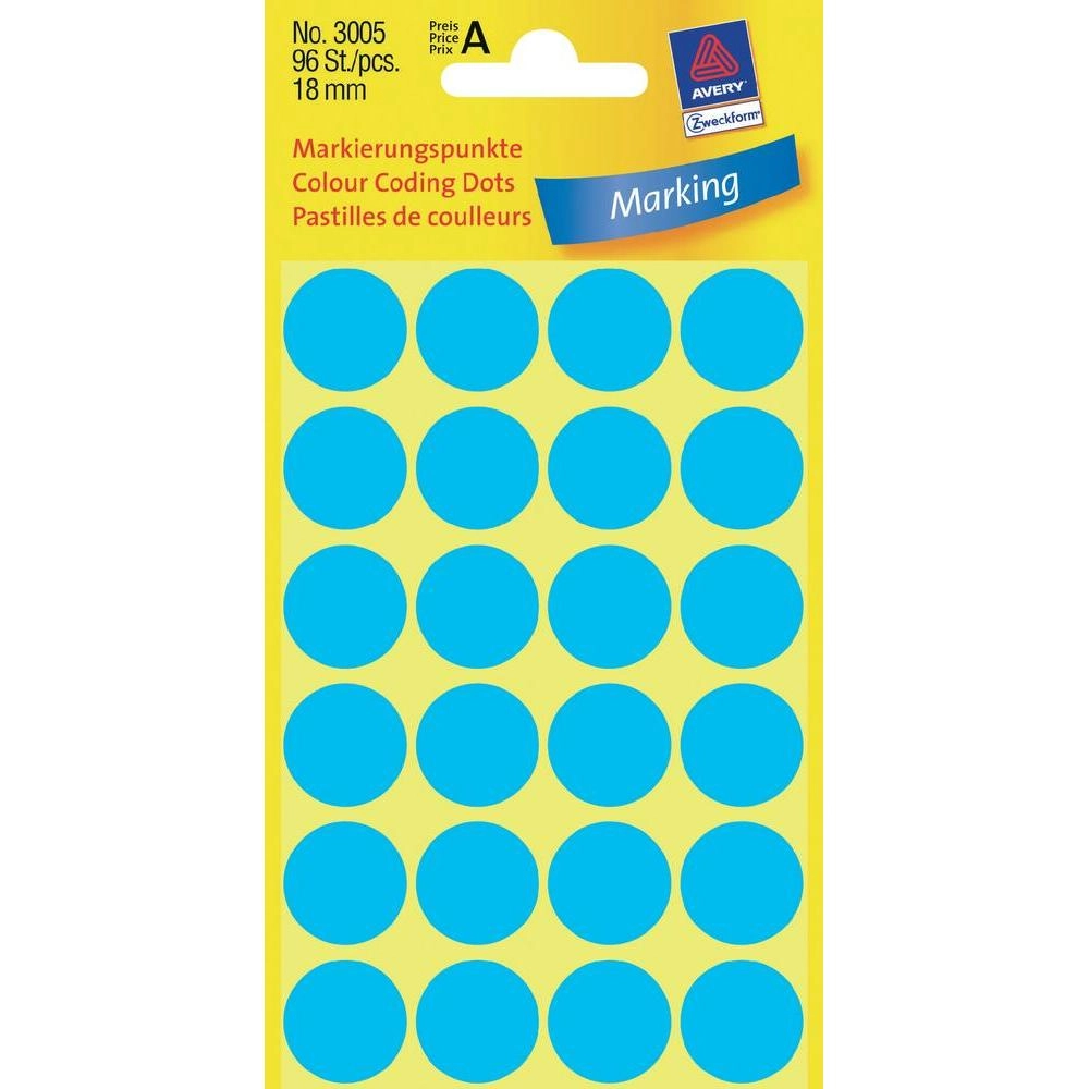 Avery Colour Coding Dots  Blue 3005