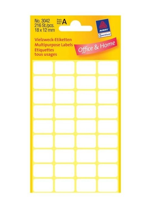Avery Manual Labels  White  18 x