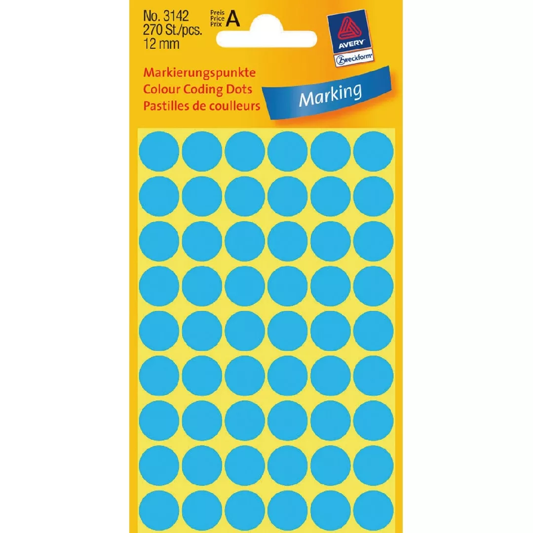 Avery Colour Coding Dots  Blue 3142
