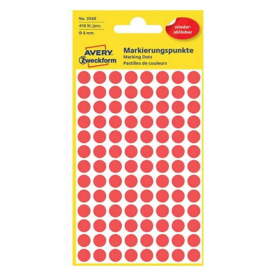 Avery 3589 self-adhesive label Circle Red