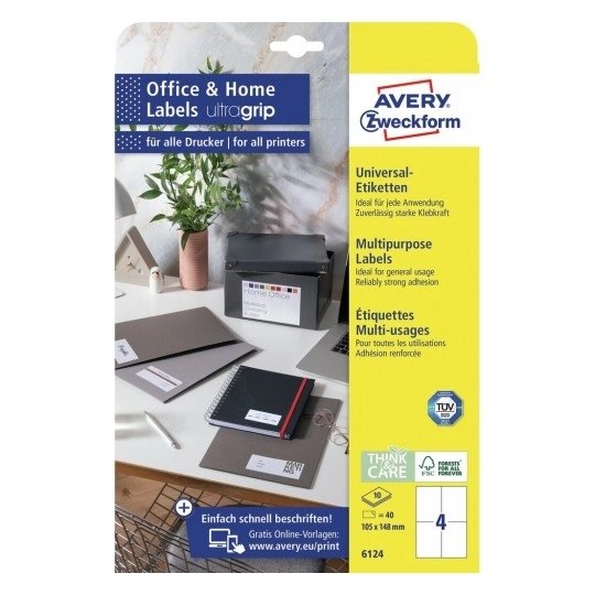 Avery 6124 self-adhesive label Rectangle Permanent