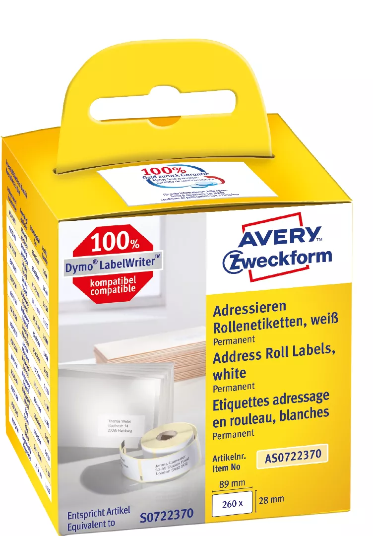 Avery AS0722370 self-adhesive label Rectangle Permanent