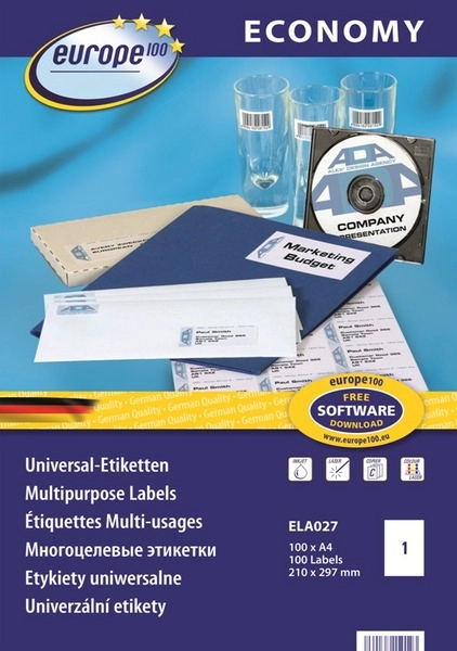 Avery ELA027 printer label White Self-adhesive