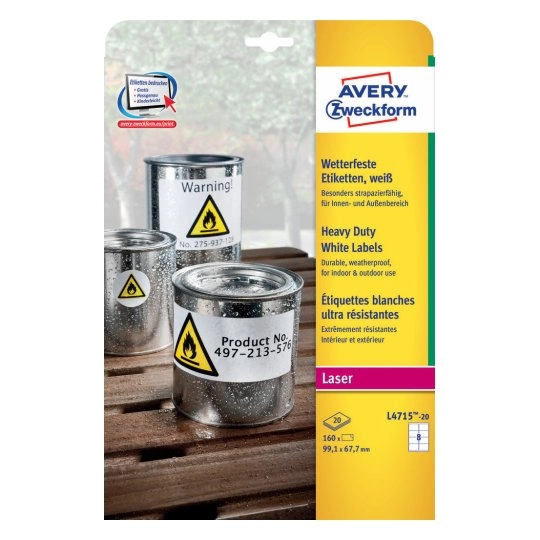 Avery L4715-20 self-adhesive label Rounded rectangle