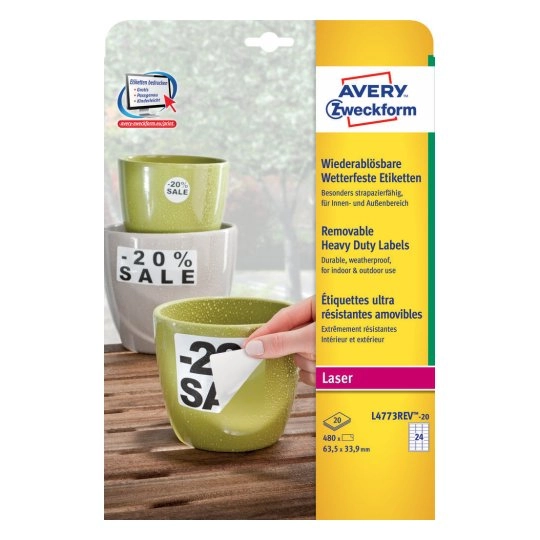 Avery L4773REV-20 self-adhesive label Rounded rectangle