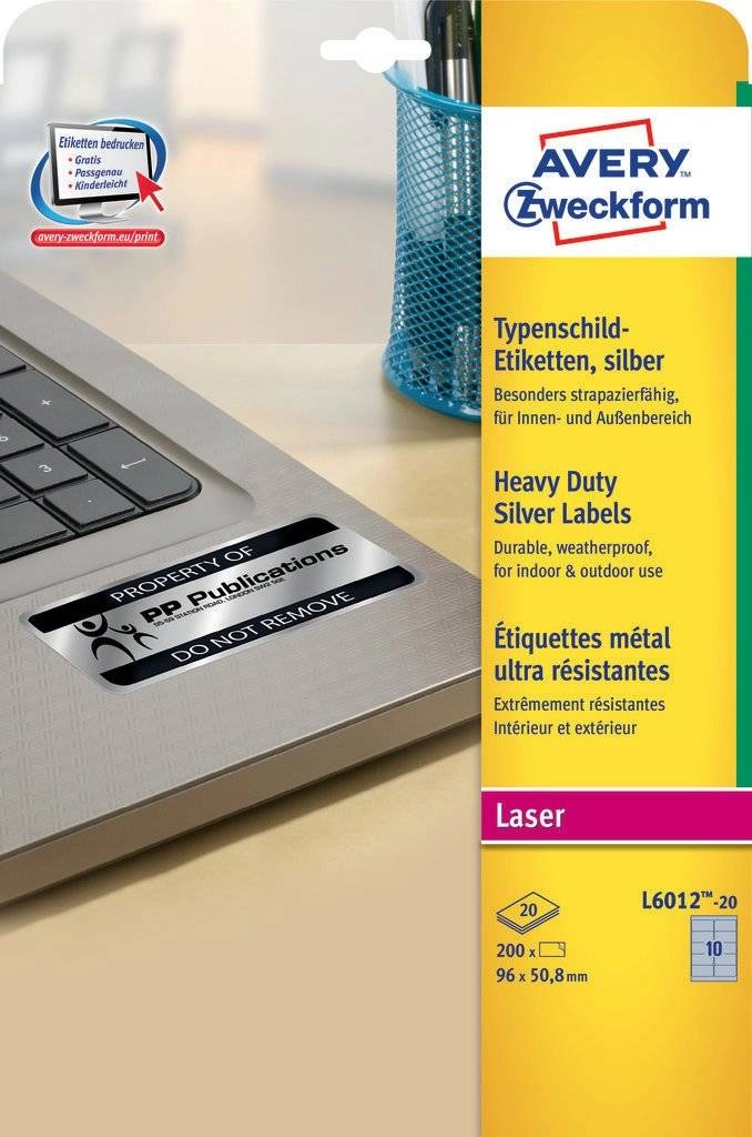Avery L6012-20 self-adhesive label Rounded rectangle