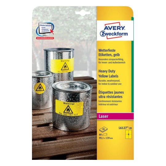 Avery L6127-20 self-adhesive label Rounded rectangle