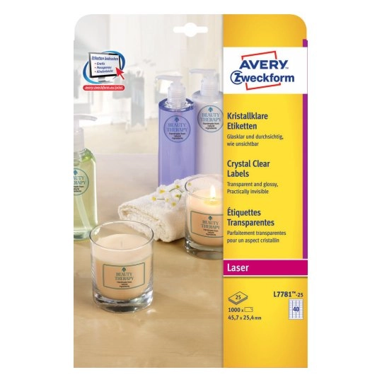 Avery L7781-25 self-adhesive label Rectangle Permanent
