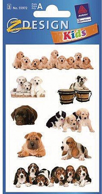 Avery Zweckform Embossed puppies stickers (106840)