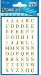 Gold letter stickers - 7.5mm