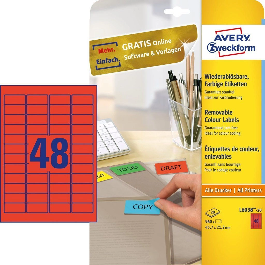 Avery Zweckform Removable color labels 45
