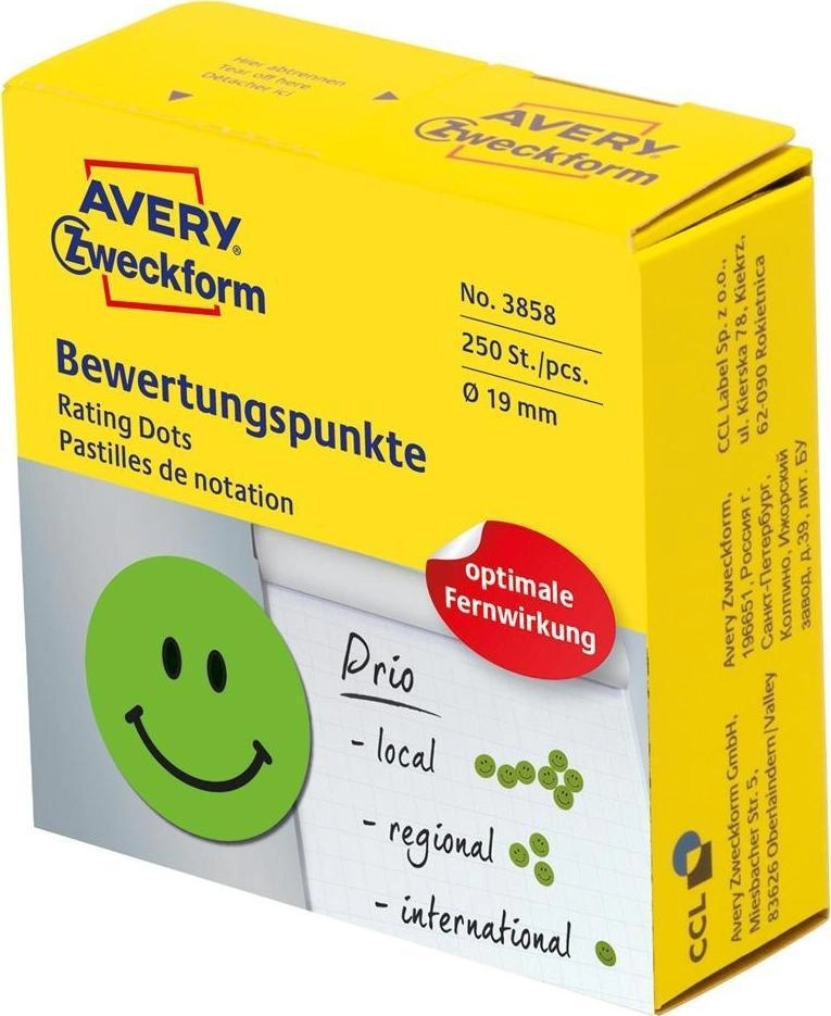 Avery 3858  Green  Circle  Permanent  Paper