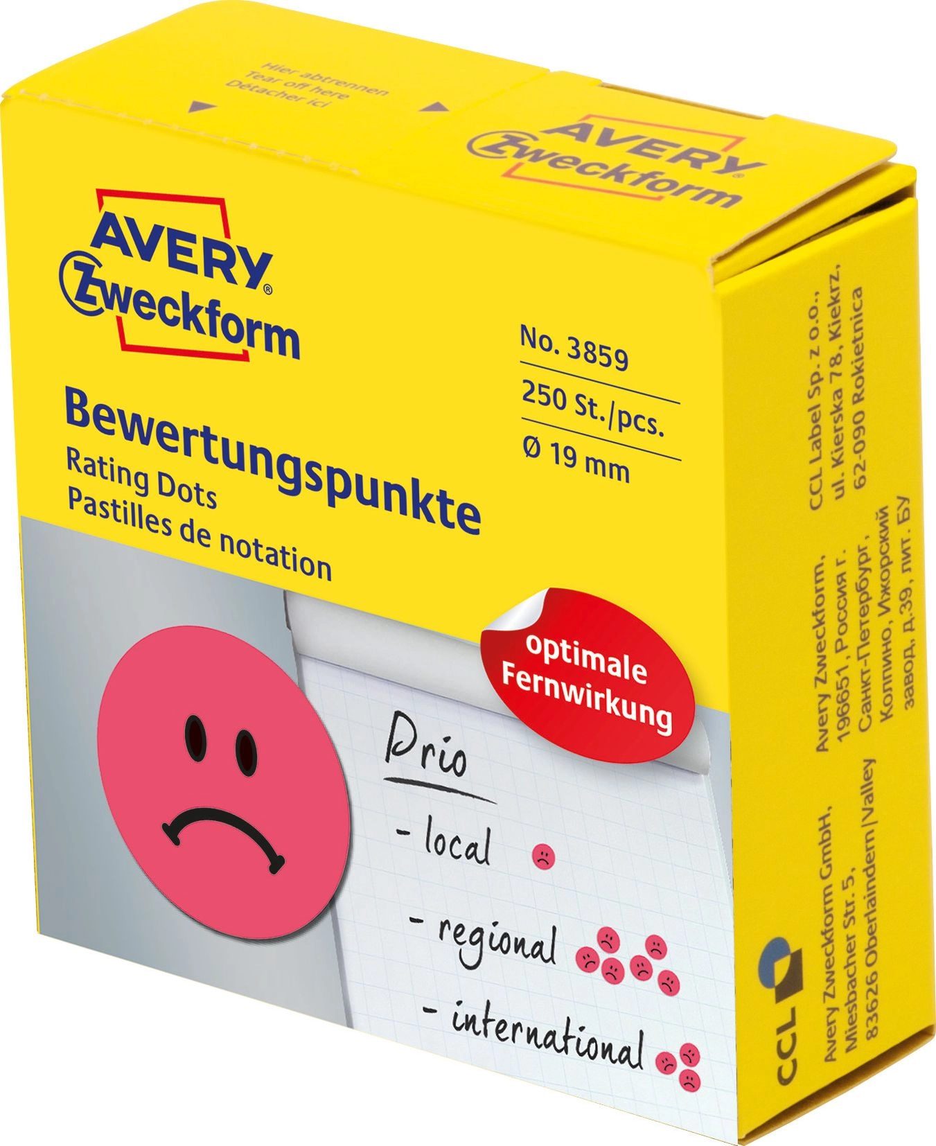 Avery 3859 Red Circle Permanent Paper