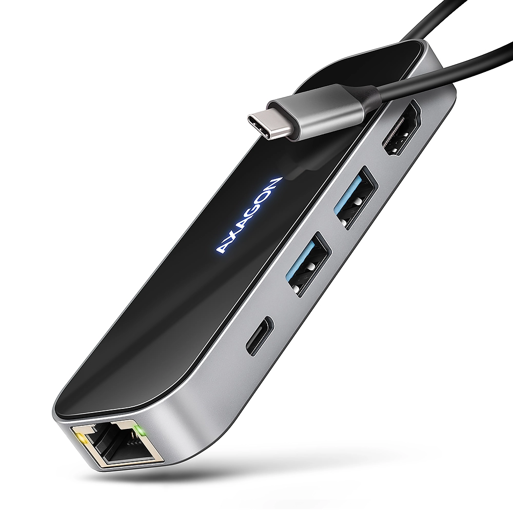 Axagon HMC-6GLN USB-C 5Gbps GLASS 6in1
