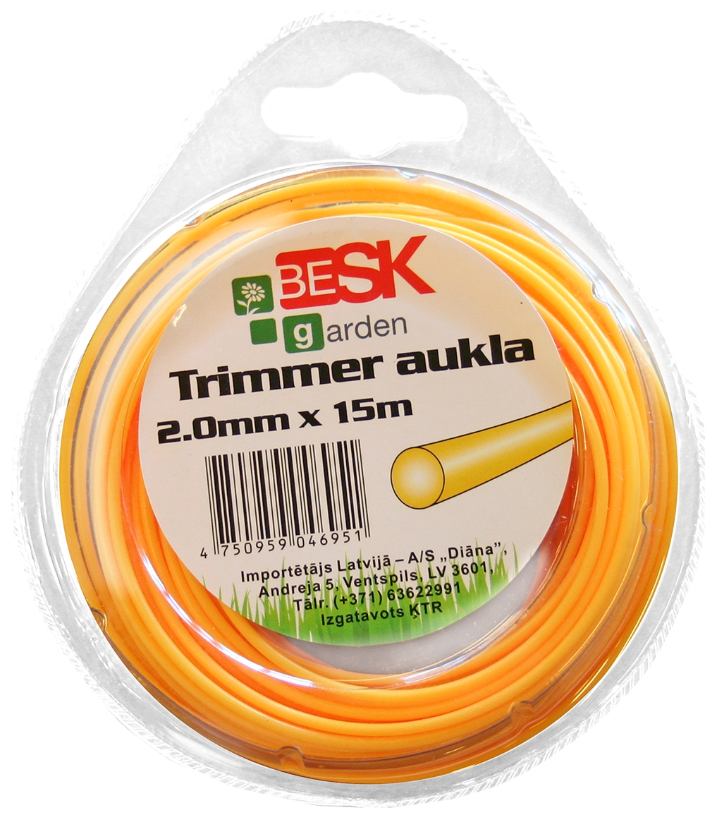 Trimmera aukla 2.0mm*15m apaļa 9046951