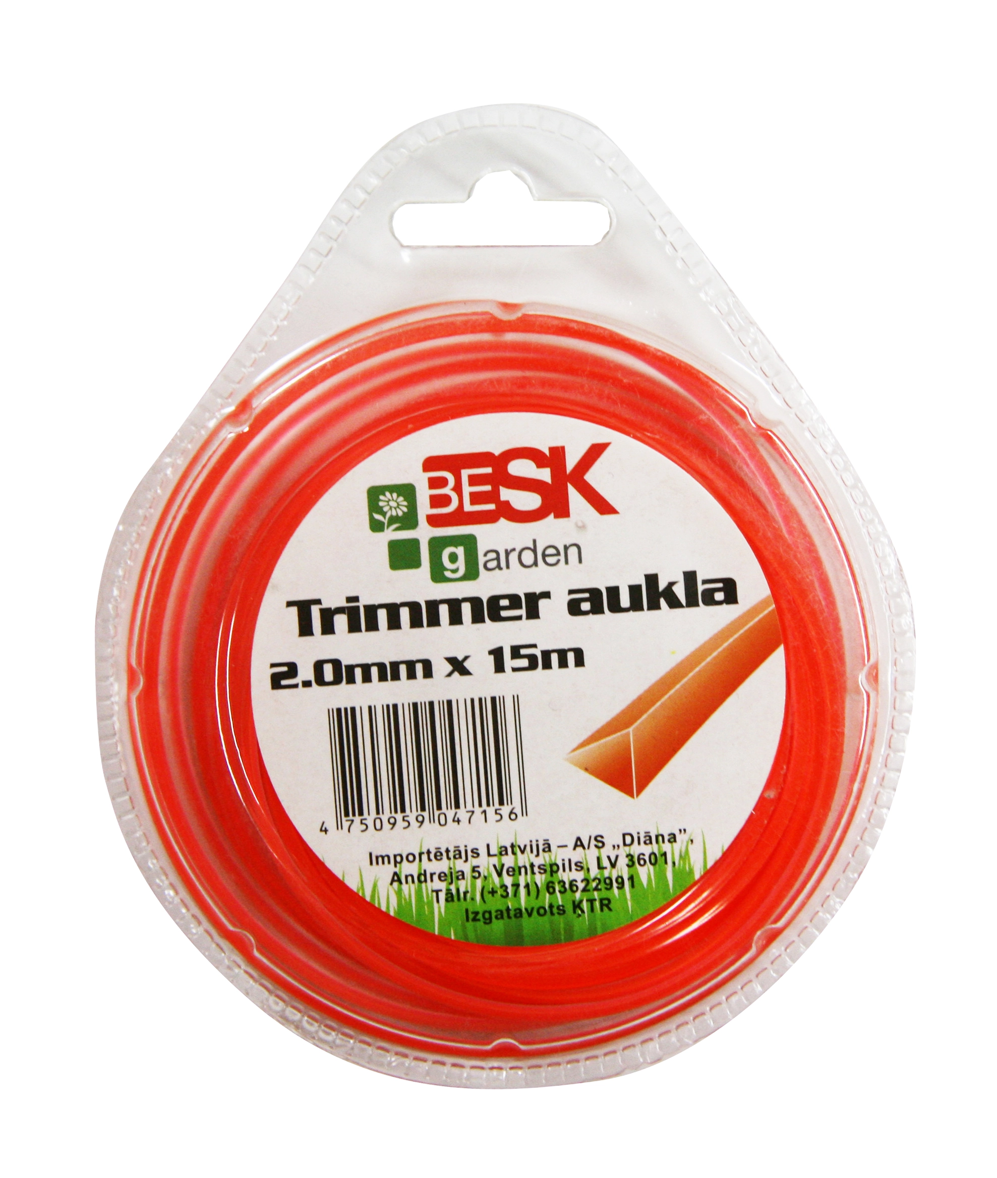 Trimmera aukla 2.0mm*15m trīsstūris 9047156