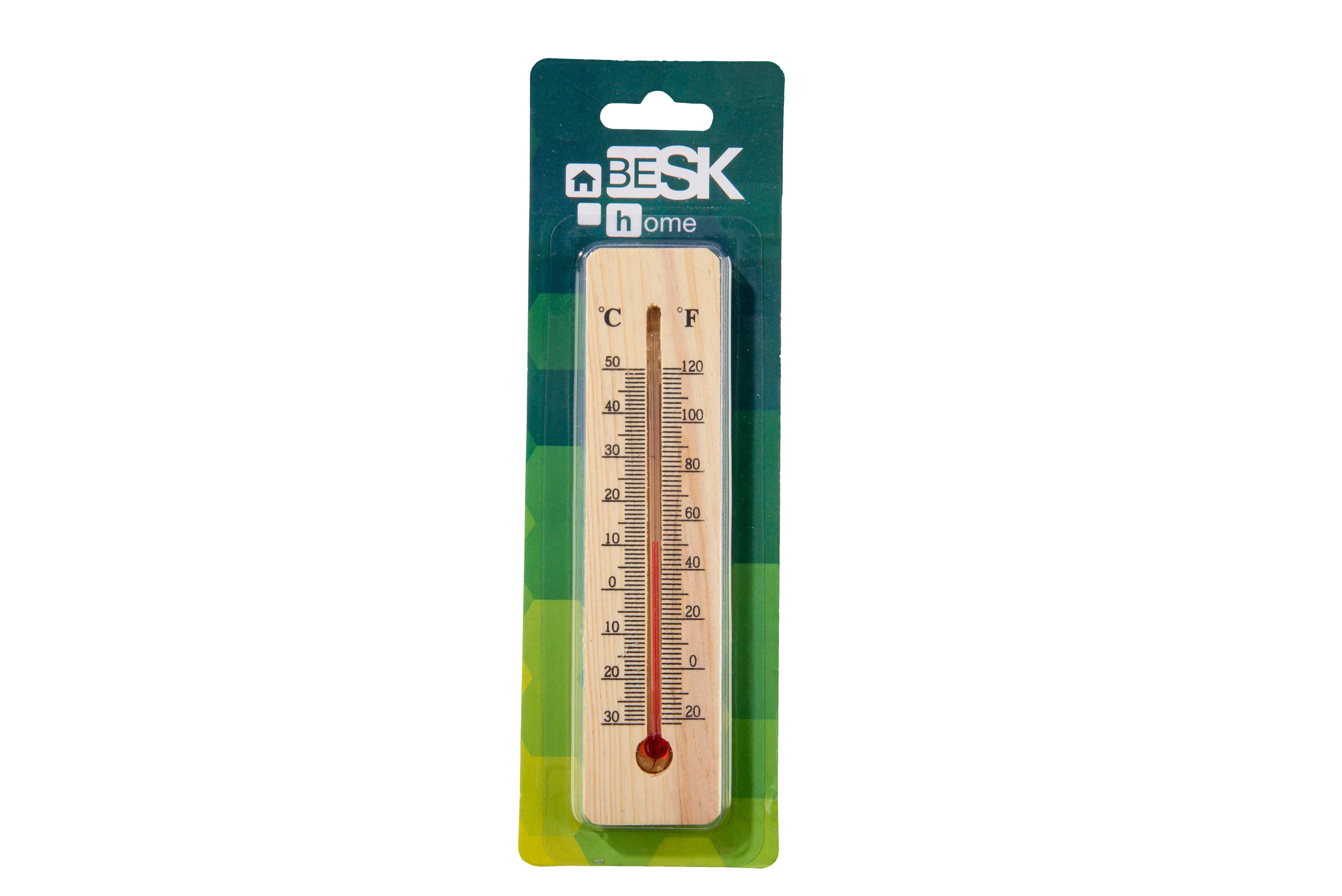 Termometrs āra un iekštelpu  koka 15cm