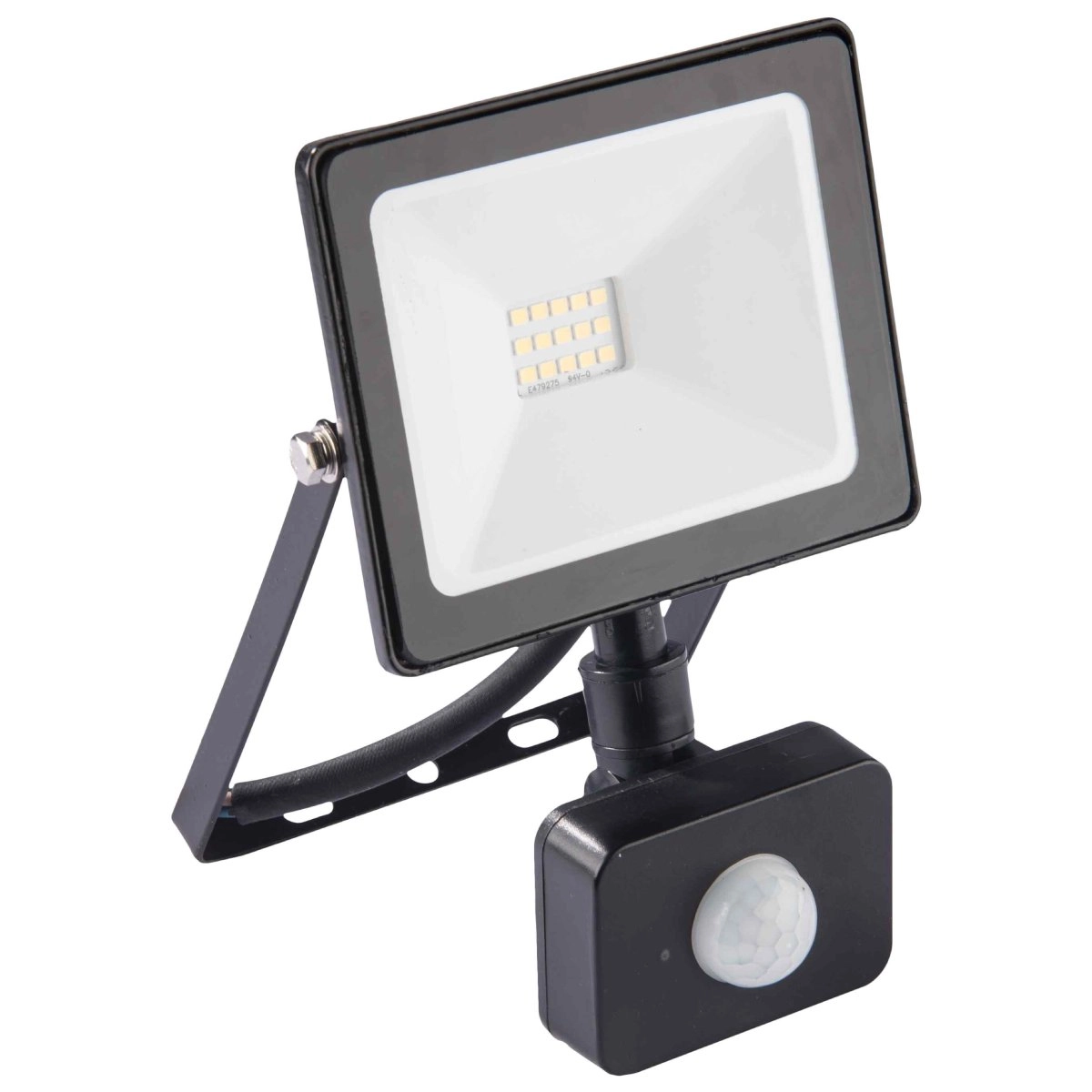 Prožektors LED 10W/IP44/4000k ar sensoru melns