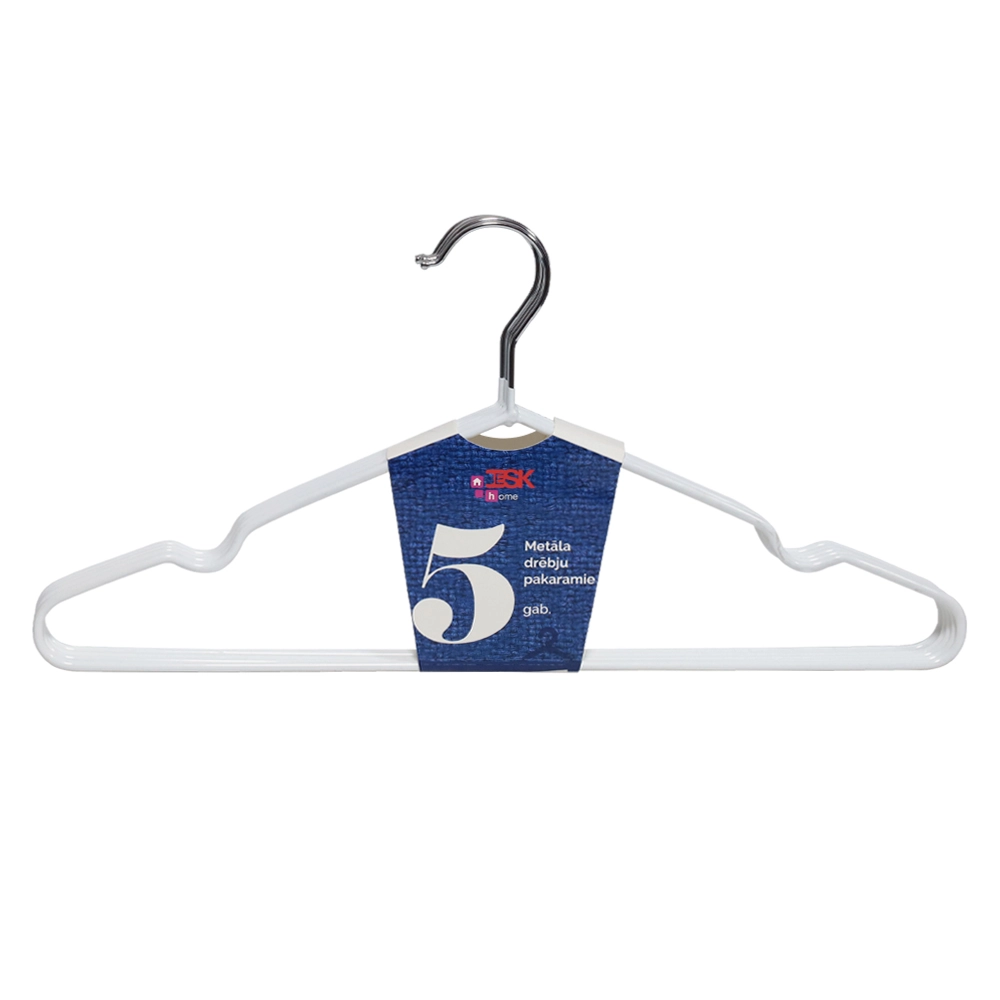 Clothes hanger metal 40x20cm  5pcs white