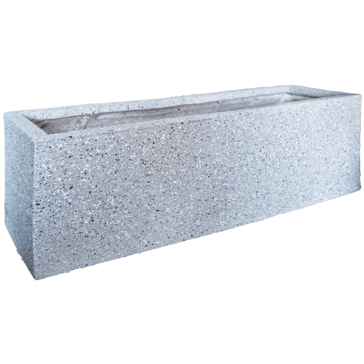 Puķu pods stiklšķiedras 65x18x20cm gaiši pelēks