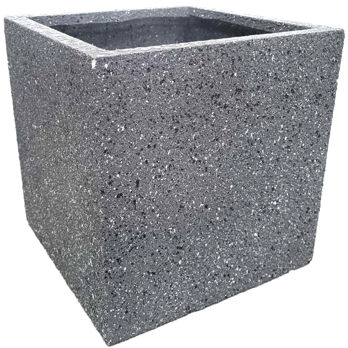 Puķu pods stiklšķiedras 30x30x30cm  tumši pelēks