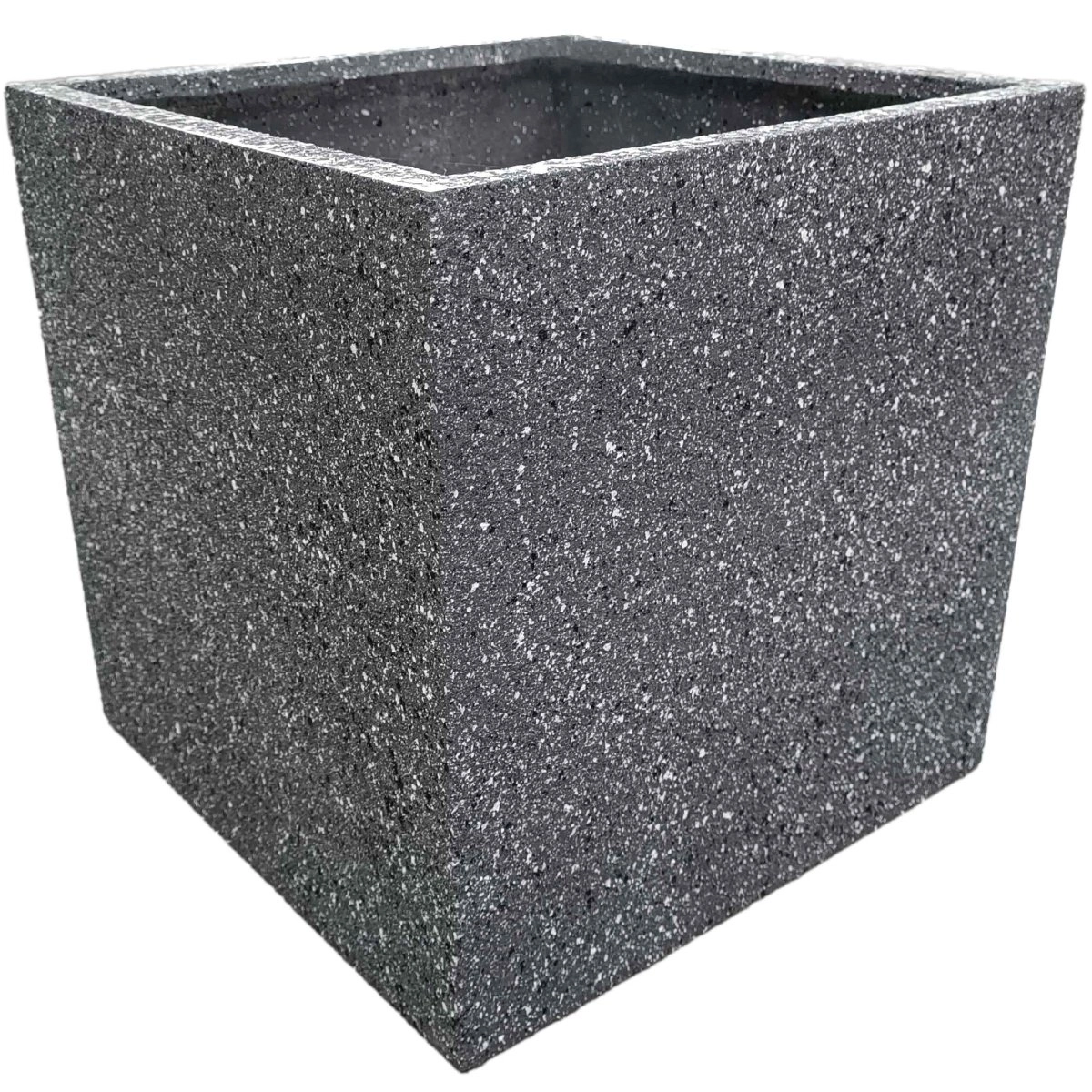 Puķu pods stiklšķiedras 40x40x40cm  tumši pelēks