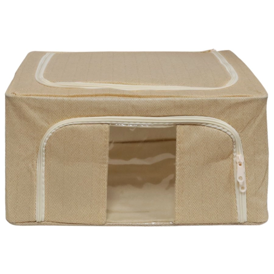 Storage box 40x30x20cm with window  beige