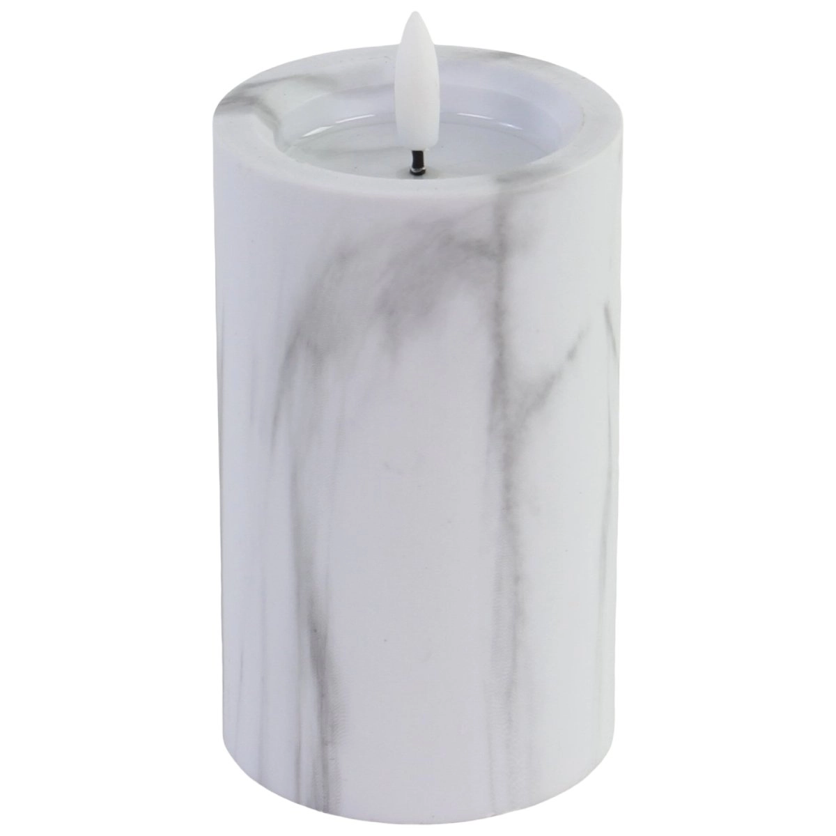 Svece LED 7.5x15cm marmora efektu