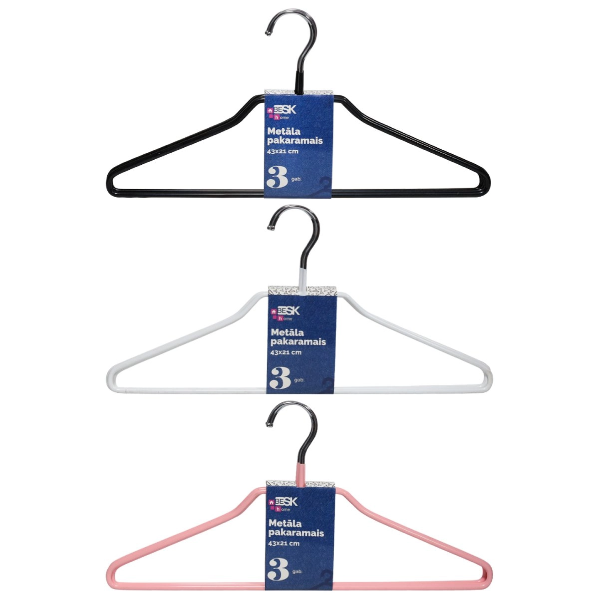 Clothes hanger metal 43x21cm  3 pcs