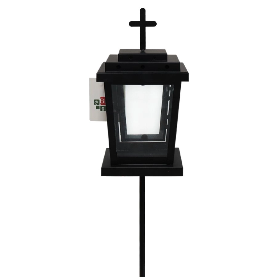 Lantern metal 11x11x19cm with a cross