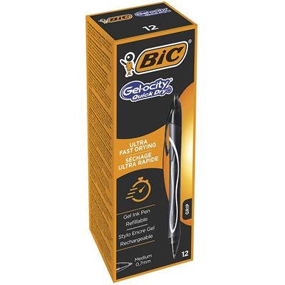 BIC Gel-ocity Quick Dry Black Clip-on