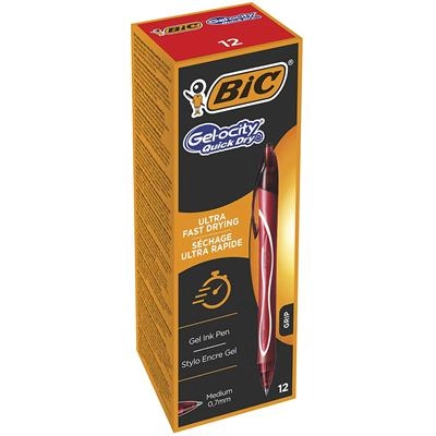 BIC Gel-ocity Quick Dry Red Clip-on