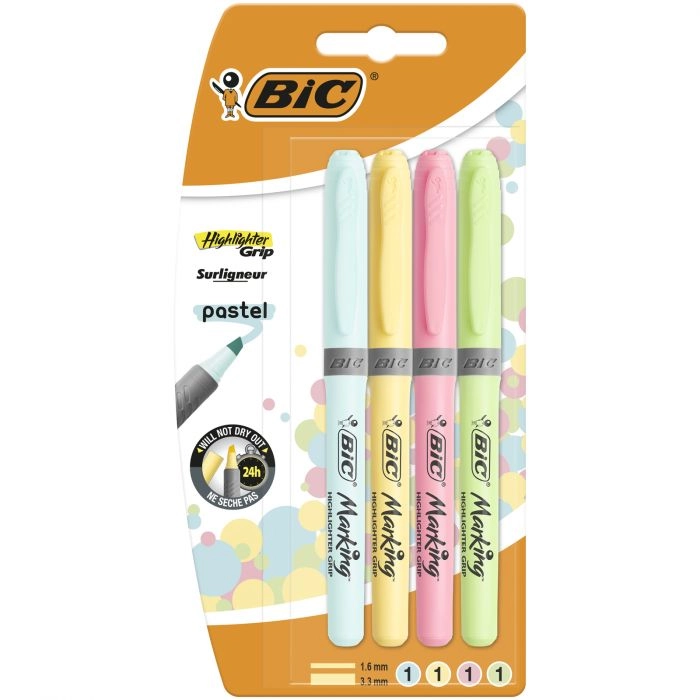 BIC Highlighter Grip Pastel marker 4