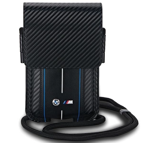 BMW Carbon  Blue Stripe phone bag