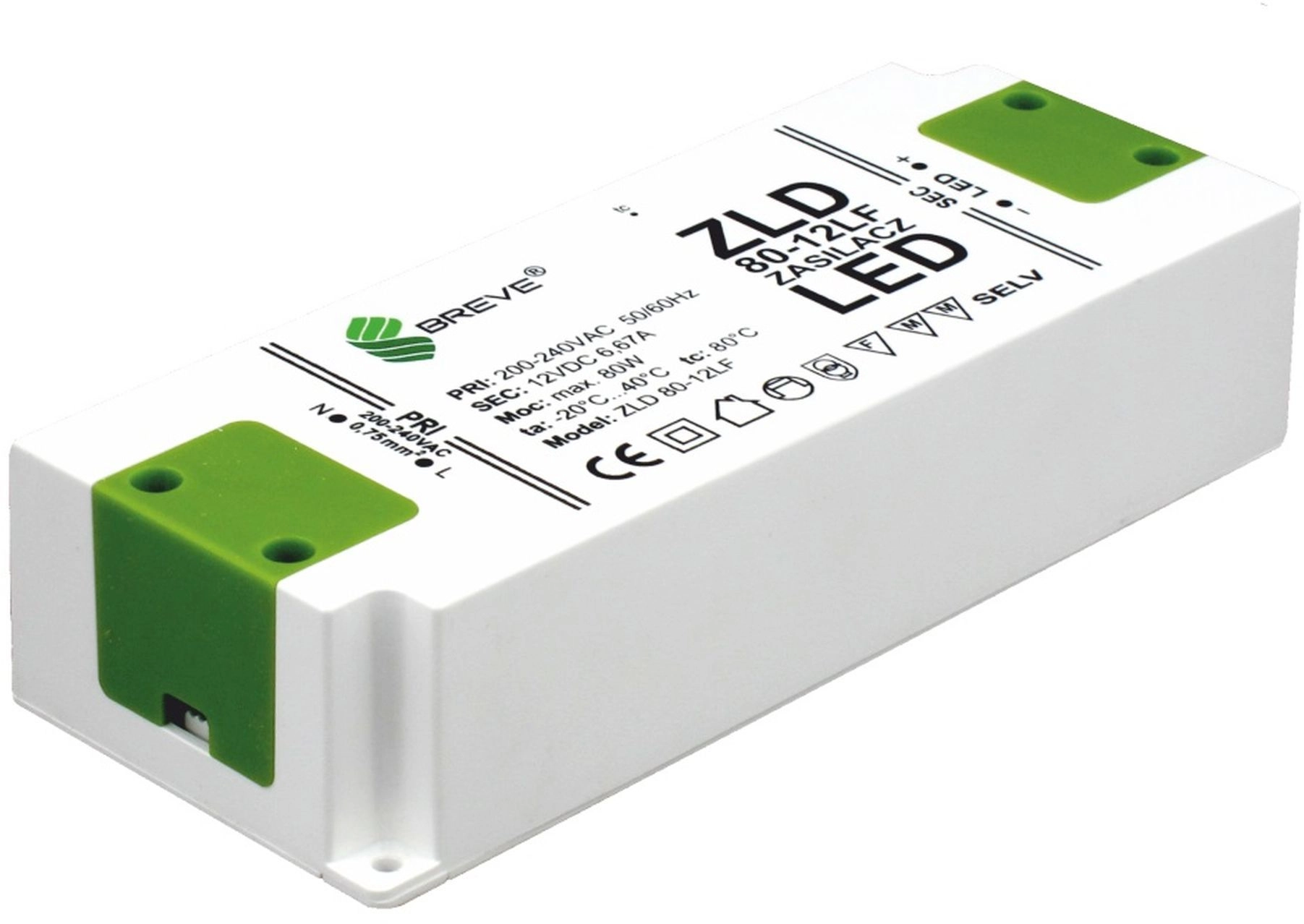 BREVE Zasilacz LED 12V DC 80W