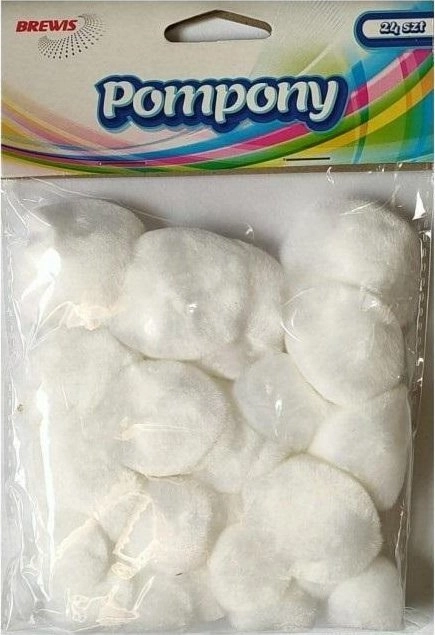 BREWIS Pompony puszyste białe 24szt 13414722