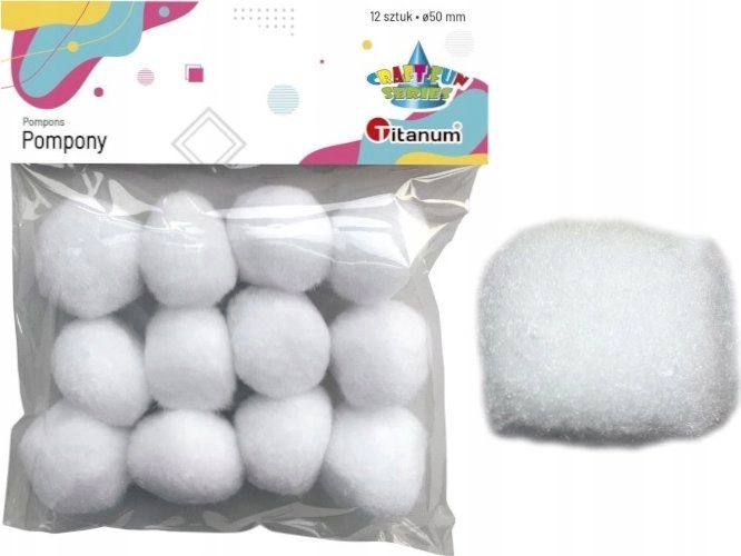 BREWIS Polyester pompons  12 pcs  white
