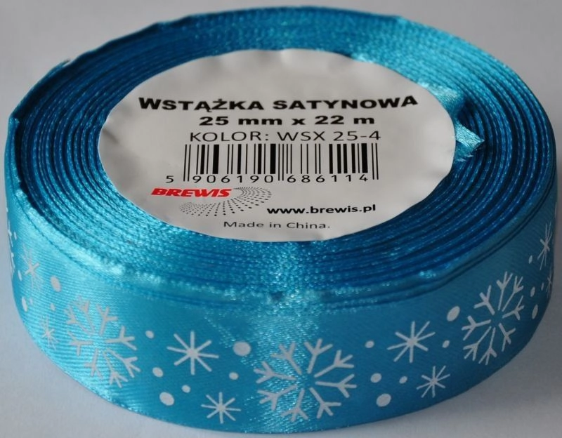 Satin ribbon with a Christmas motif