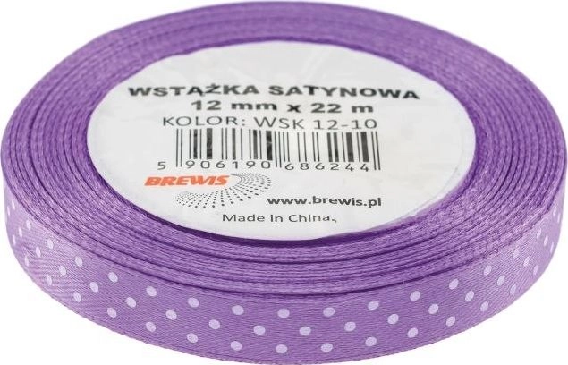 BREWIS Wstążka satynowa BREWIS kropki 12mm