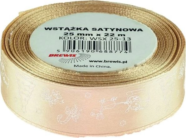 Satin ribbon with a Christmas motif