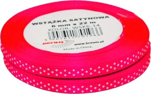 BREWIS Wstążka satynowa BREWIS kropki 6mm/22m