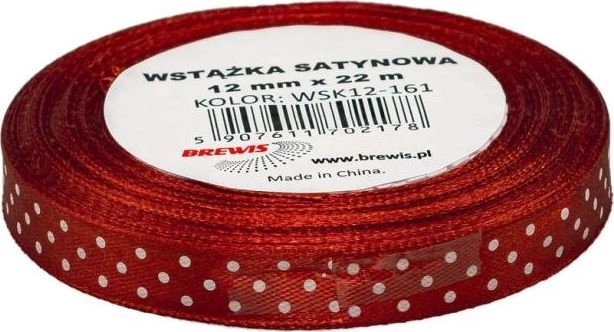 BREWIS Wstążka satynowa BREWIS kropki 12mm