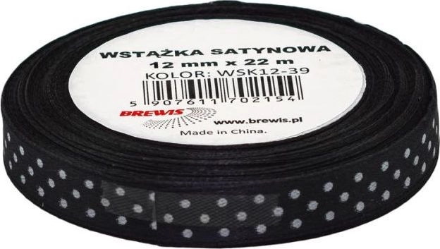 BREWIS Wstążka satynowa kropki 12mm x