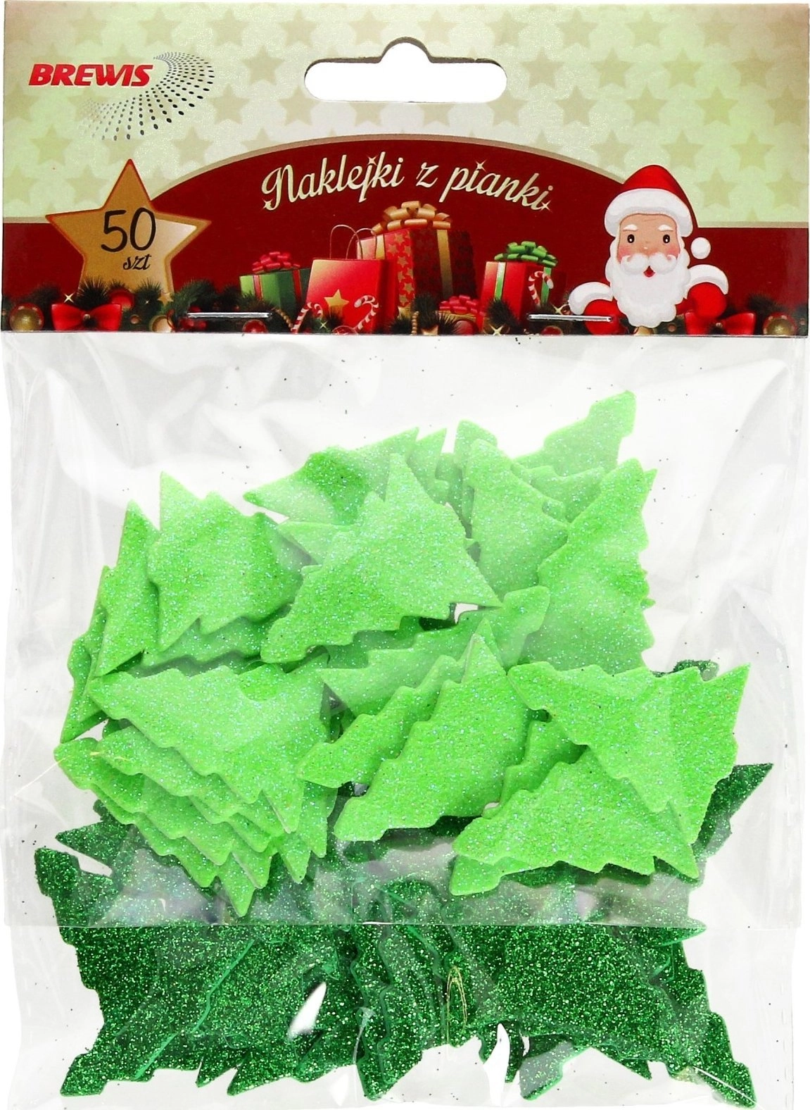 Christmas tree foam stickers with glitter