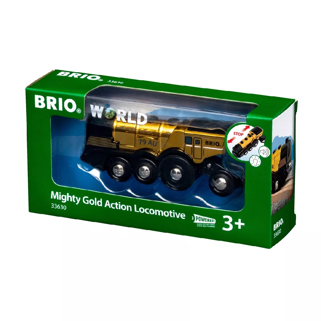 BRIO Golden battery locomotive with light