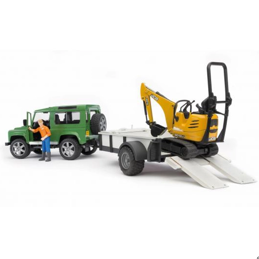 BRUDER Land Rover Defender with trailer
