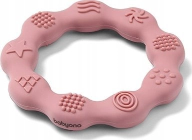 BabyOno BABYONO-825/02-SILICONE TEETHER RING PINK ON-2154