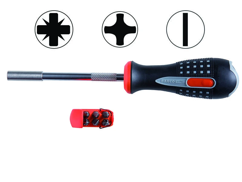 Screwdriver-bits 1/4" holder 255mm + 6